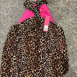 Lilly Pulitzer Halter Animal Print Shirt